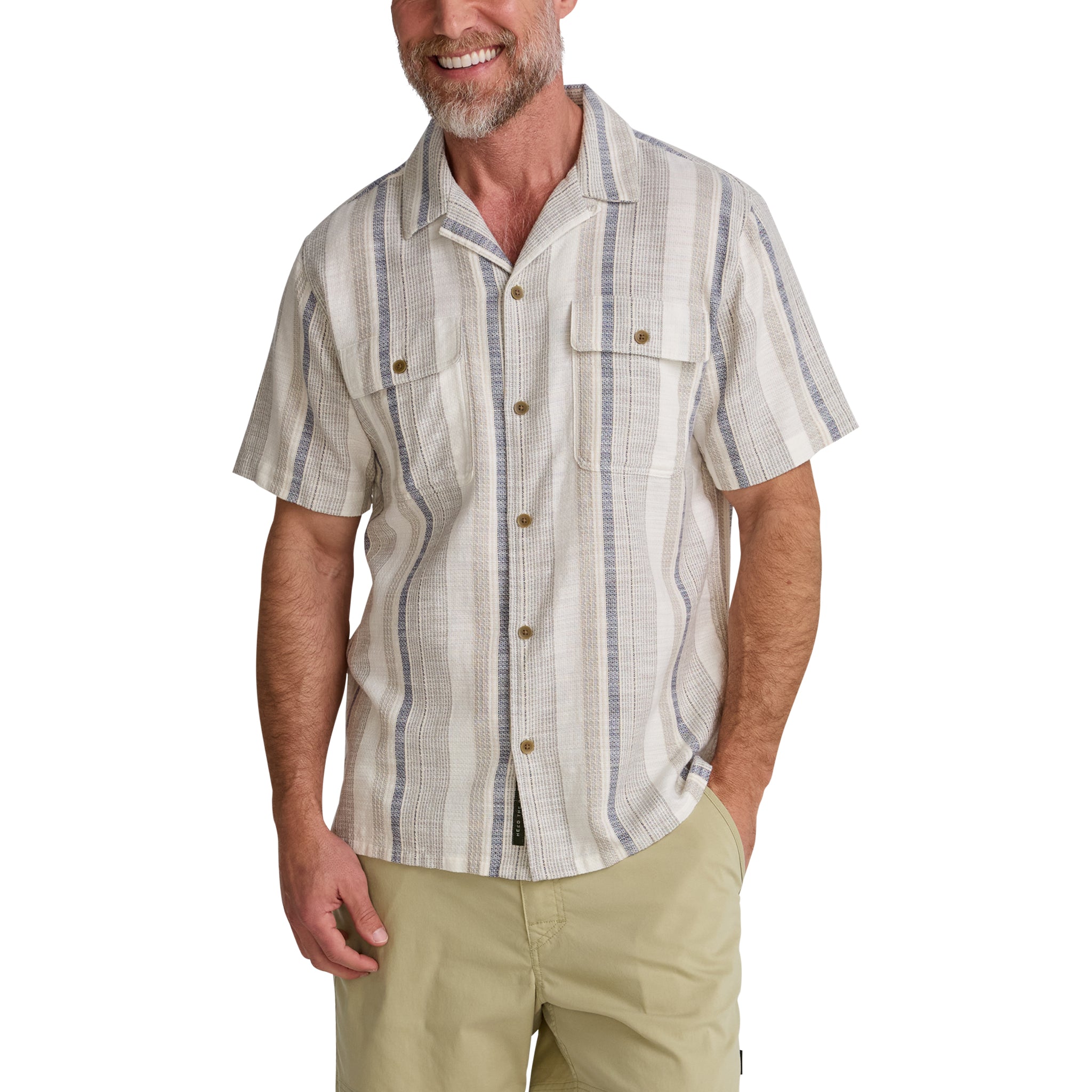 Shores Club Shirt- Old Bill Stripe/Limestone
